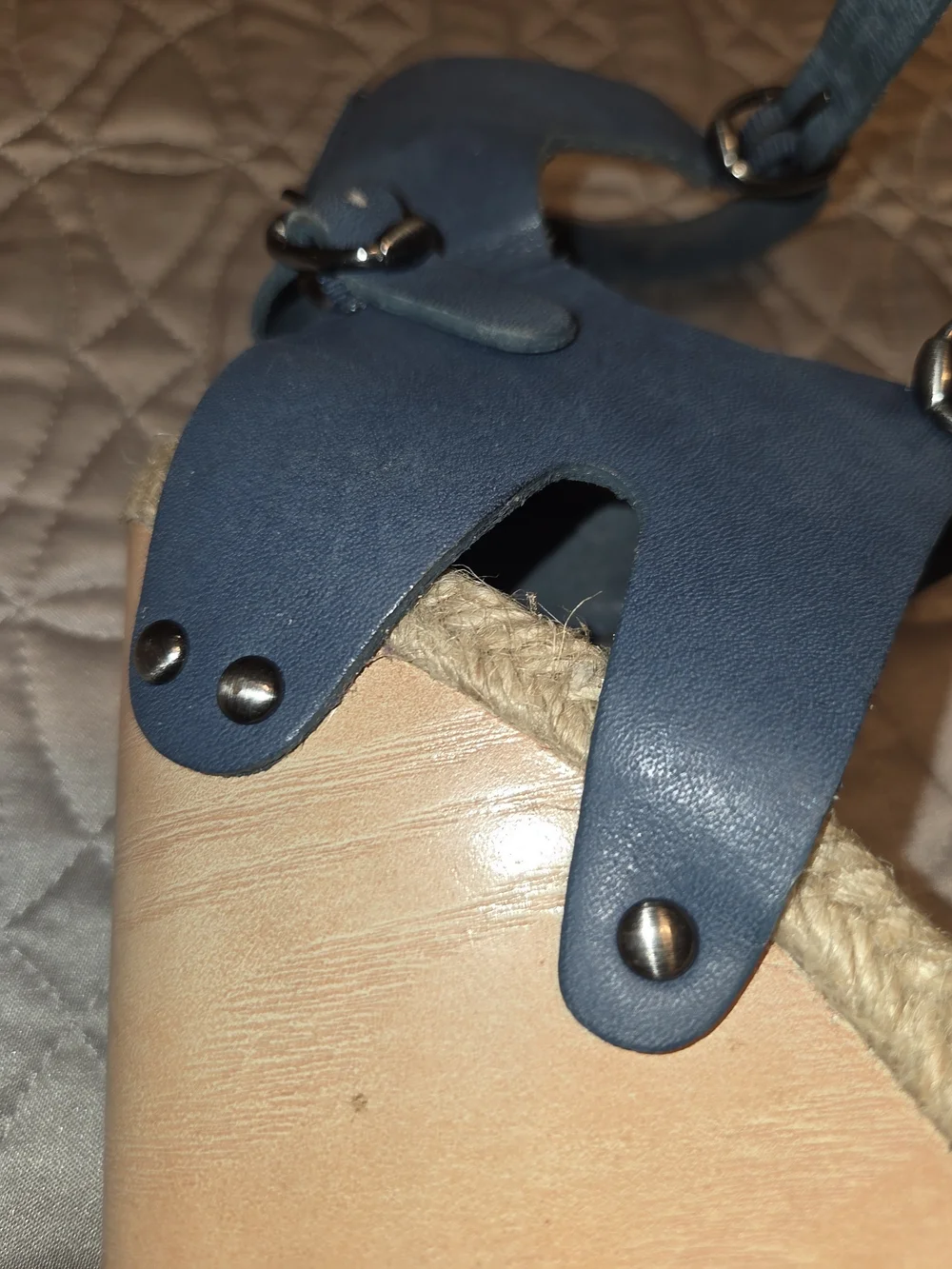 Max Studio Rare Blue Espadrille Wedge Sandals with Ankle Straps Sz 7